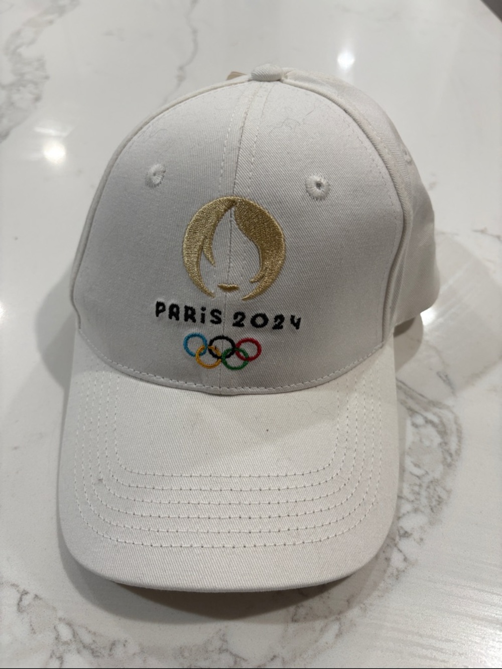 Cap - Paris 2024 Olympic - White with Gold Emblem